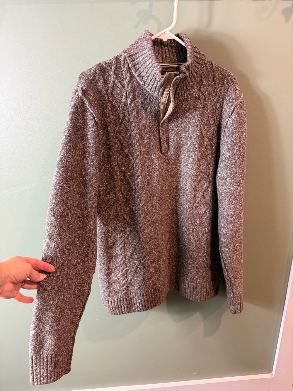 Men's Cable-Knit Quarter-Zip Sweater